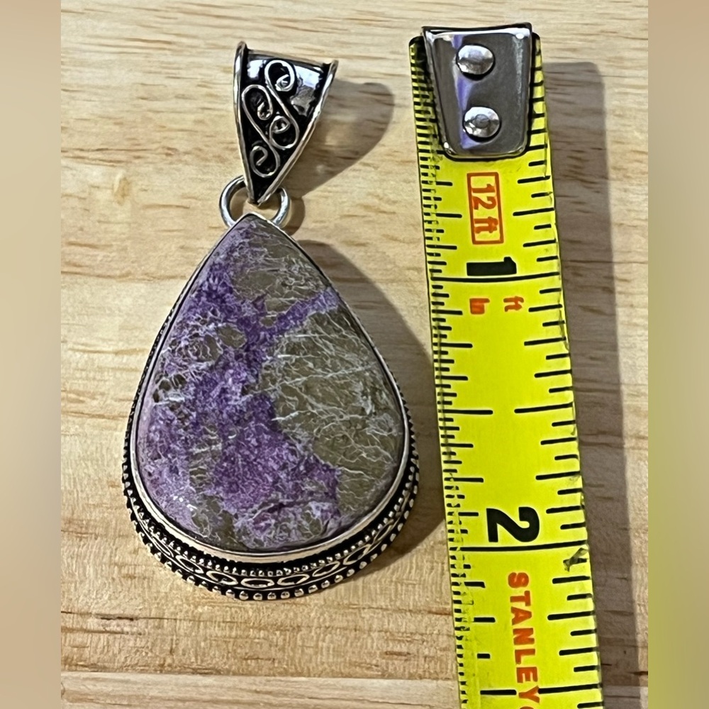 ATLANTISITE GEMSTONE 925 STAMPED SILVER PLATED PENDANT - Picture 5 of 5